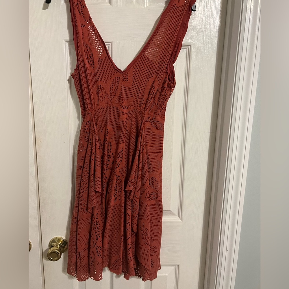 Burnt orangish sundress with back cut out